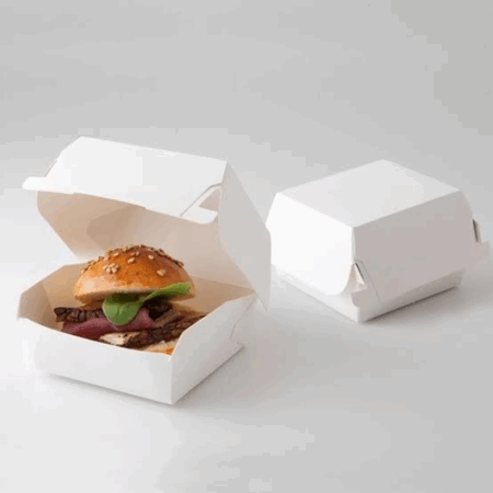 Burger box white, with side lock