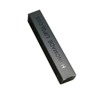 Black embossed lip gloss box printed